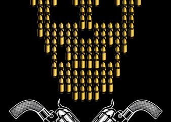 Skull Bullets vector shirt design