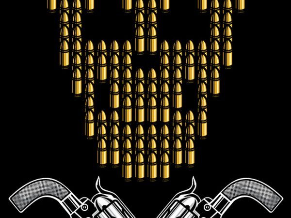 Skull bullets vector shirt design