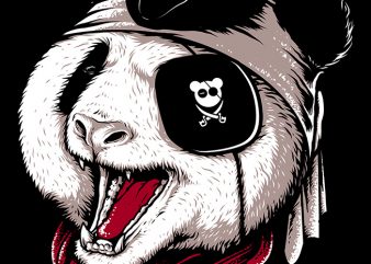 Panda Pirate t shirt design for purchase