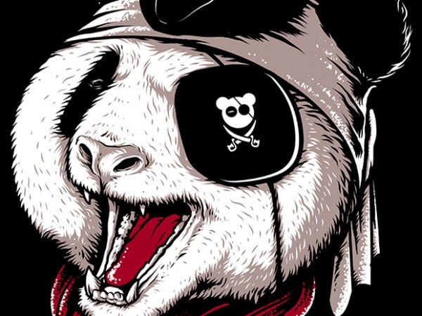 Panda pirate t shirt design for purchase