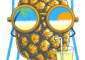 Pineapple Sunbathe buy t shirt design artwork