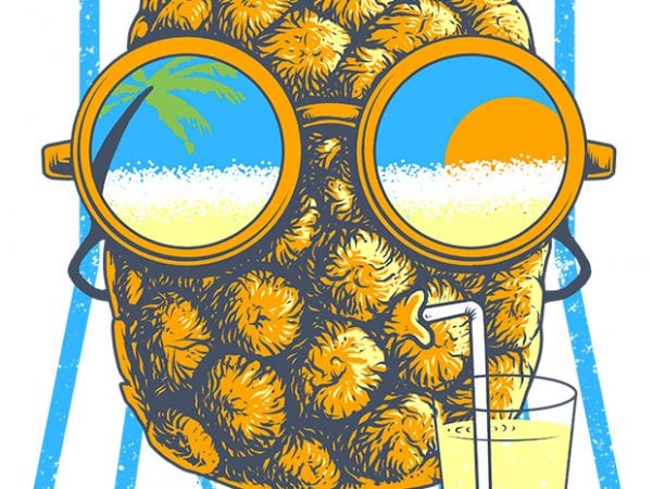 Pineapple sunbathe buy t shirt design artwork