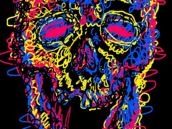 Skull kid draw t shirt design template Skull kid draw t shirt design template