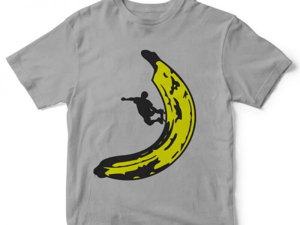 Banana skateboard tshirt design