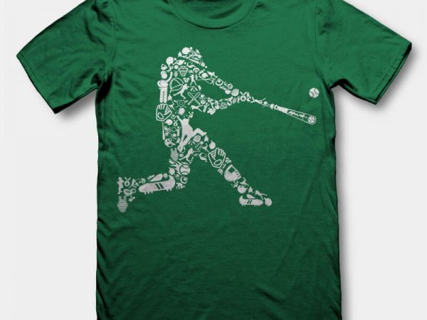Baseball player vector t-shirt design