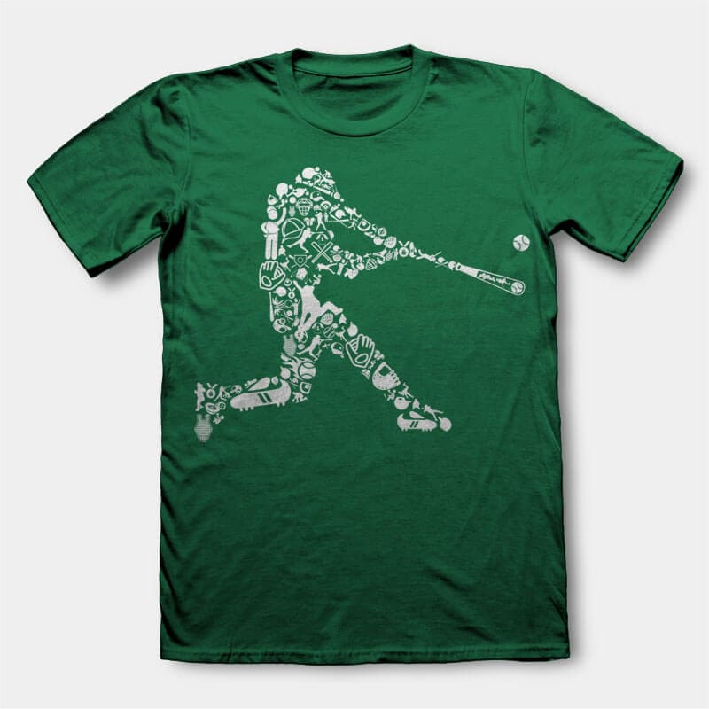 Baseball Player Vector t-shirt design t-shirt designs for merch by amazon