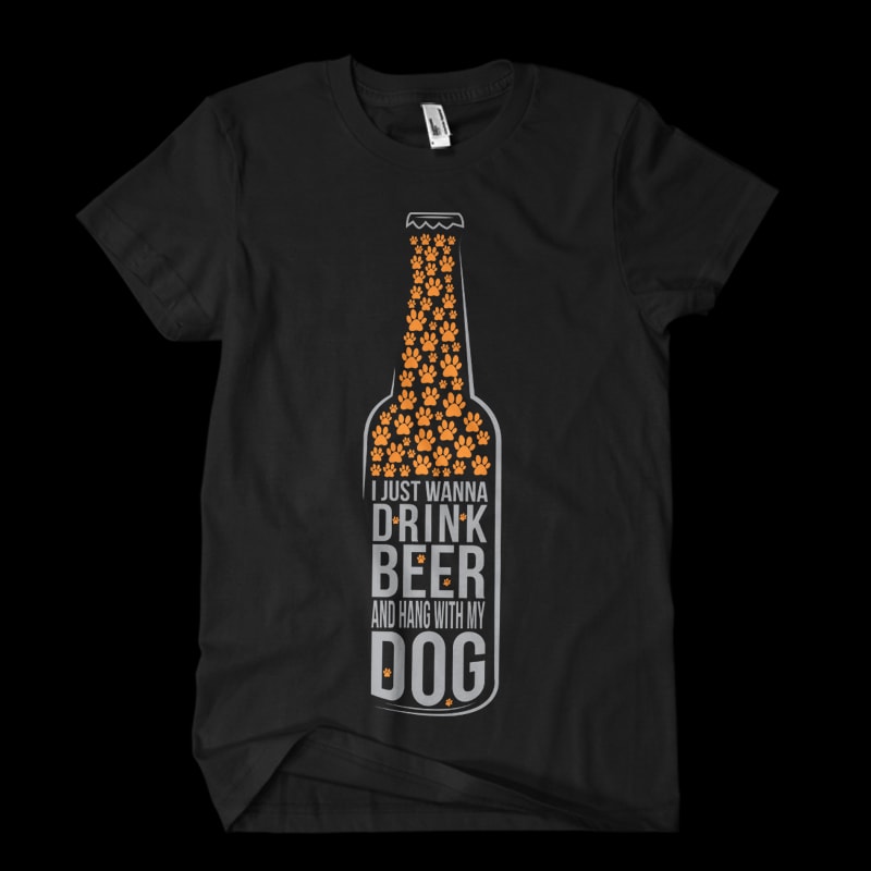 Beer Dog t shirt designs for merch teespring and printful