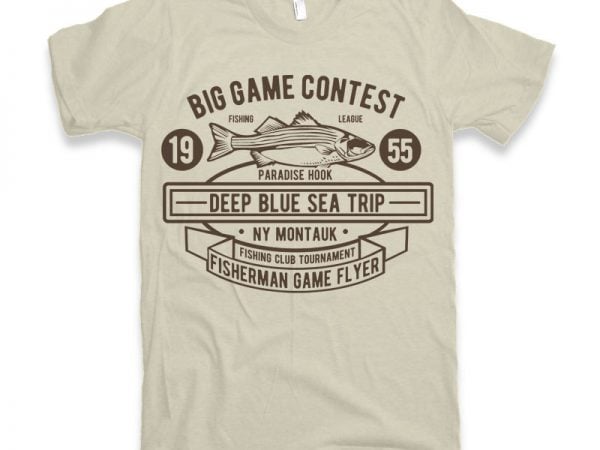 Big game contest fishing t-shirt design
