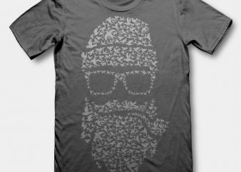 Birds Beard vector tshirt design