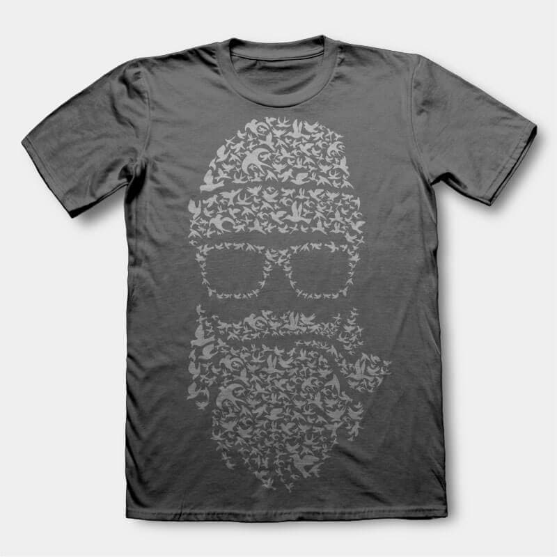 Birds Beard vector tshirt design t shirt designs for print on demand