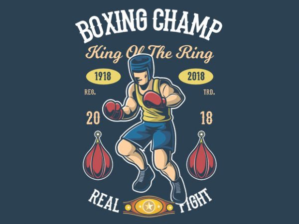 Boxing champ graphic t-shirt design