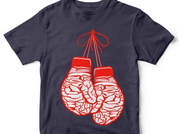 Brain gloves tshirt design