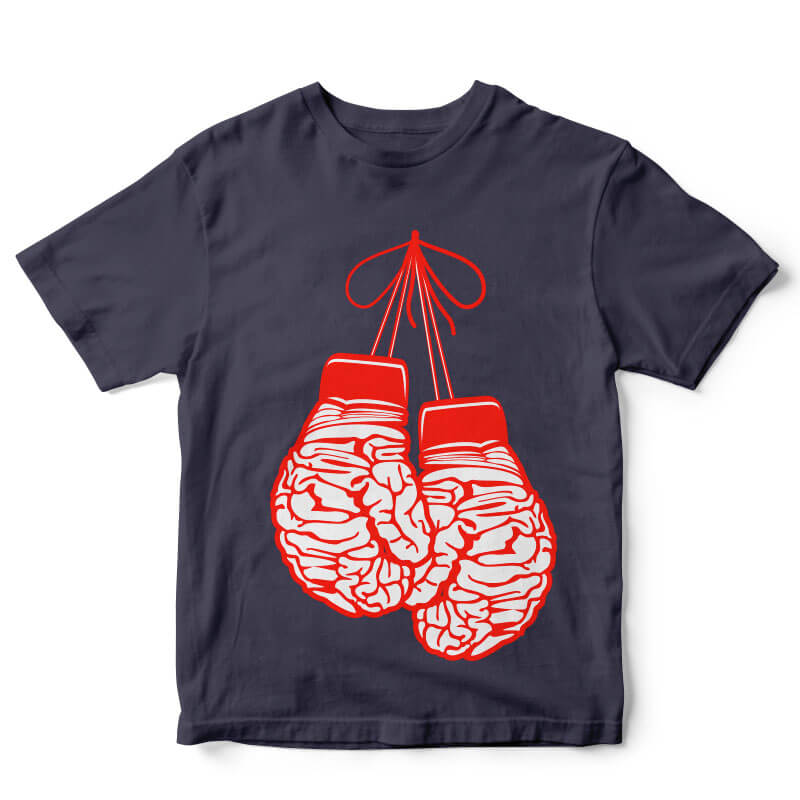 Brain Gloves tshirt design t shirt designs for print on demand