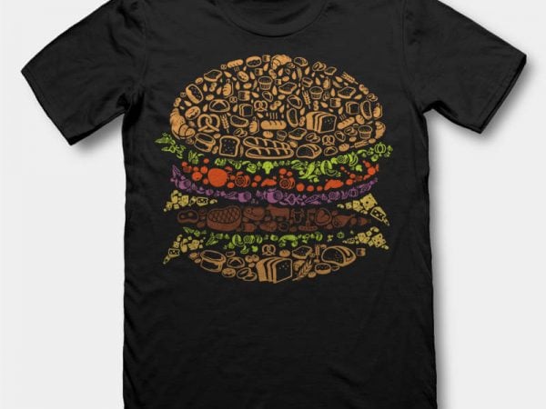 Burger tshirt design