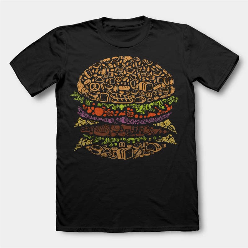 Burger tshirt design t shirt designs for printify