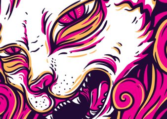 Kittyz print ready vector t shirt design