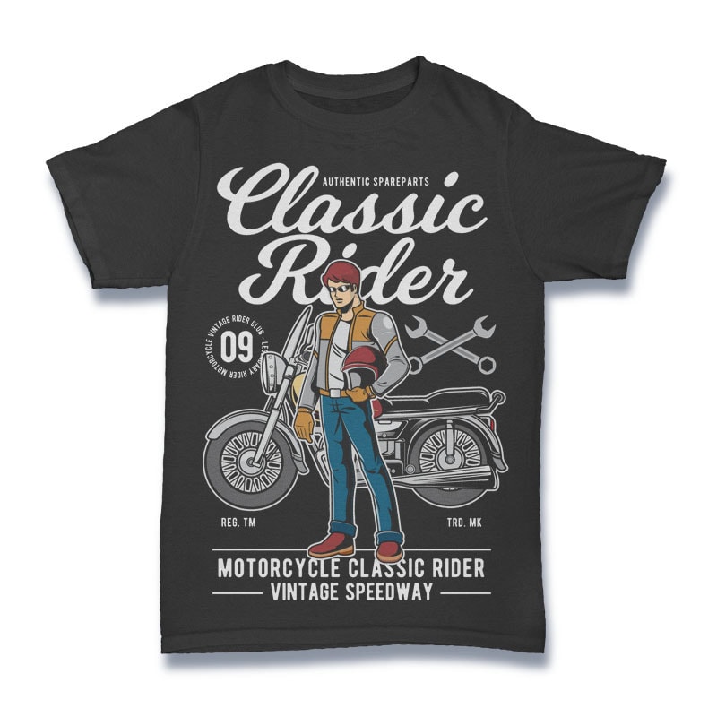 Classic Rider tshirt design for merch by amazon