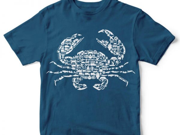 Crab graphic tee design Crab graphic tee design