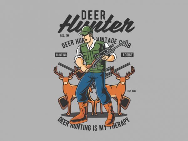 Deer hunter vector t shirt design artwork