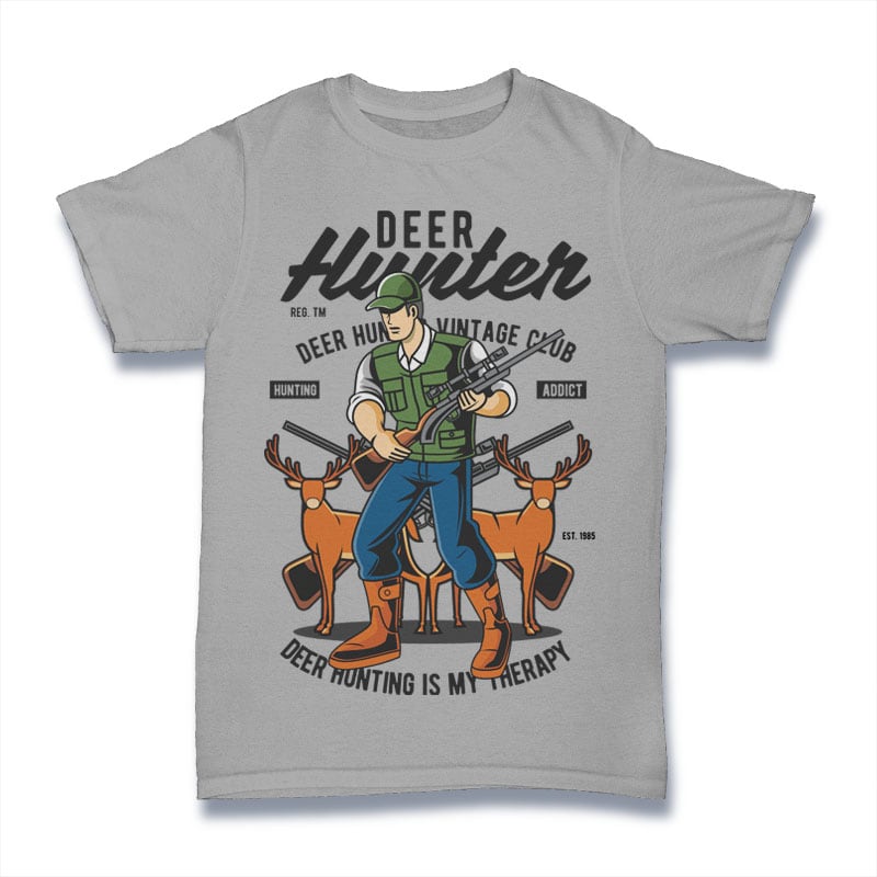 Deer Hunter tshirt design for merch by amazon