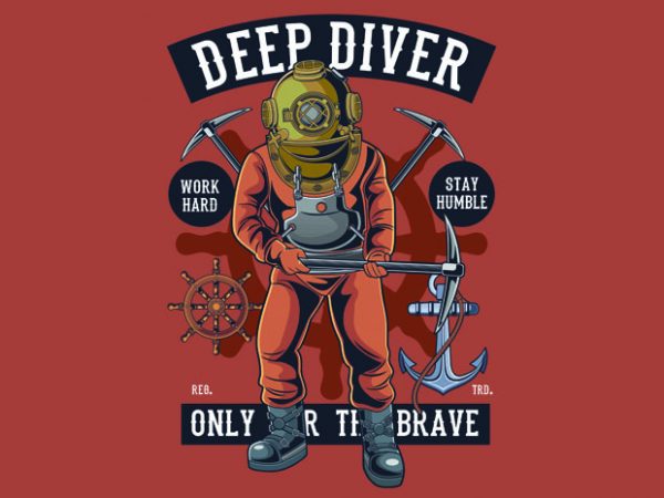 Diver t shirt design png