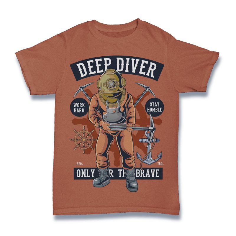 Diver tshirt design for merch by amazon