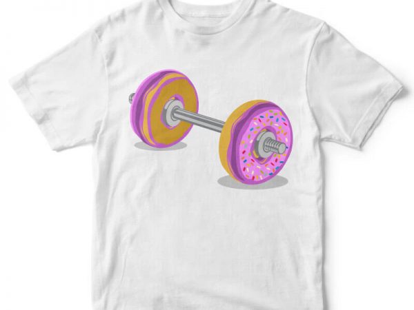 Donut barbell t-shirt design