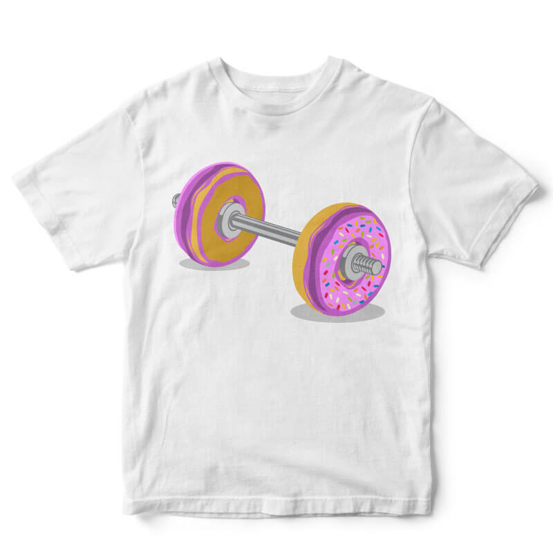 Donut Barbell t-shirt design t shirt designs for teespring