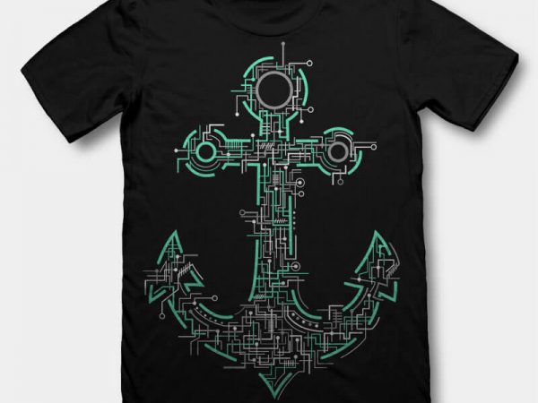 Electric anchor t-shirt design