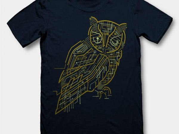 Electrical owl graphic tee design