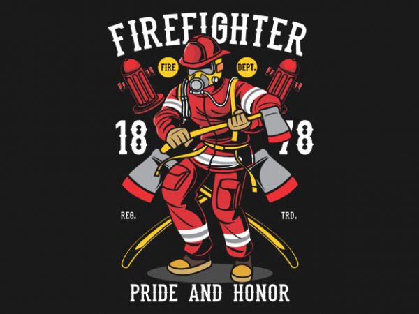 Firefighter commercial use t-shirt design