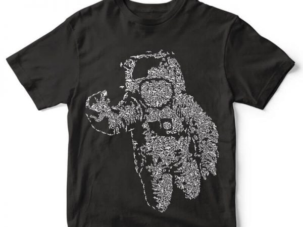 Flying astronaut vector t-shirt design