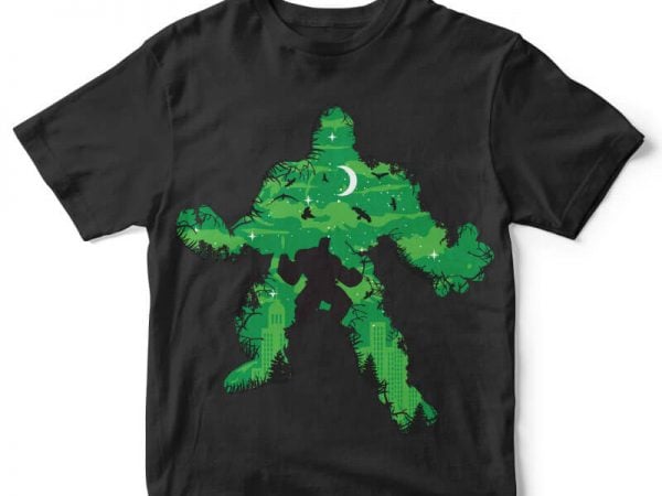 Green monster vector t-shirt design