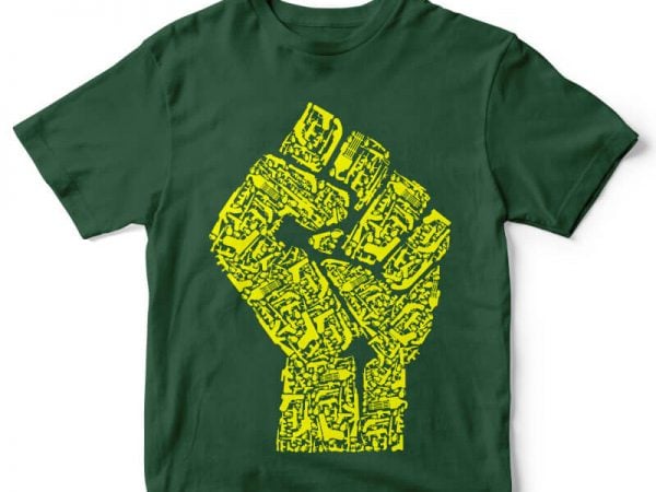 Hand of revolution tshirt design