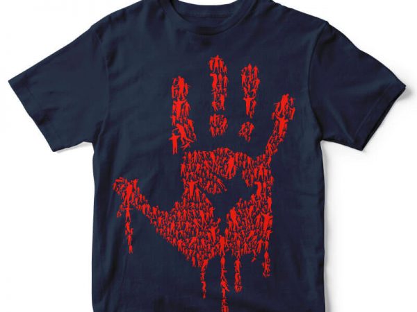 Hand of zombies tshirt design