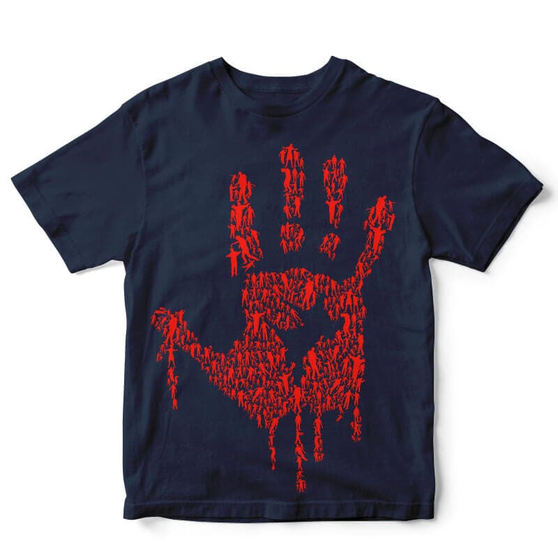 Hand Of Zombies tshirt design t shirt designs for printify
