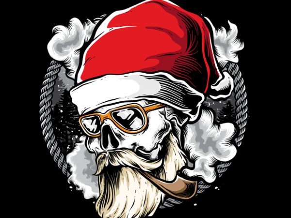 Hipster santa commercial use t-shirt design