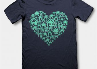 Home Heart tshirt design