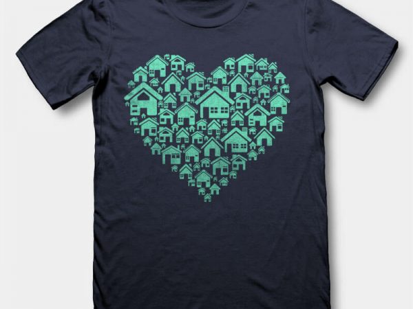 Home heart tshirt design