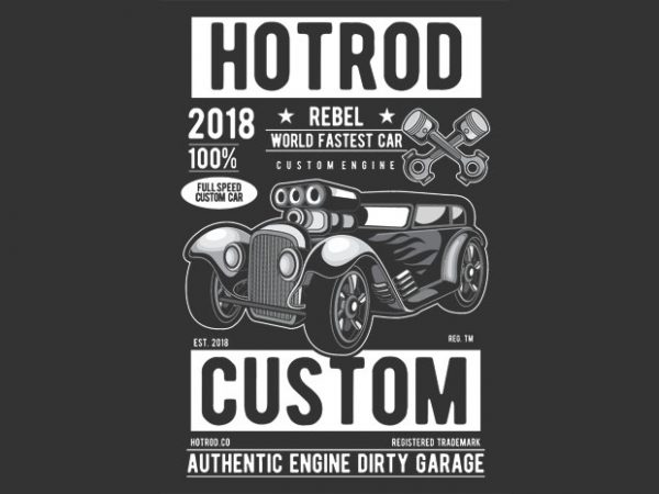 Hotrod rebel design for t shirt