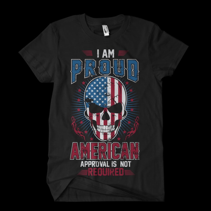I am American t shirt designs for printful