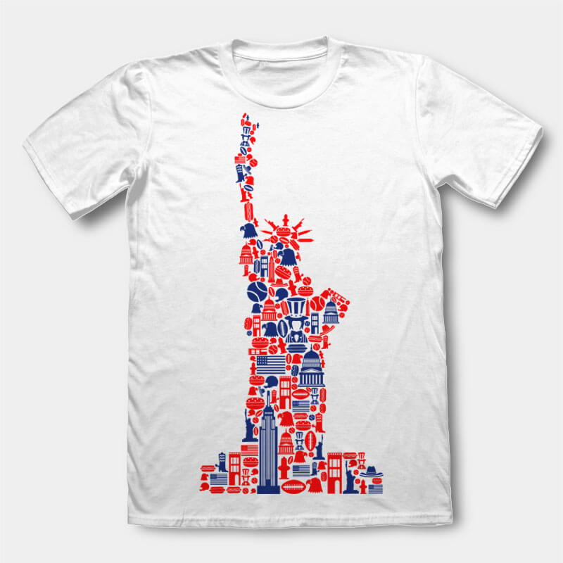 Liberty t-shirt design template vector shirt designs