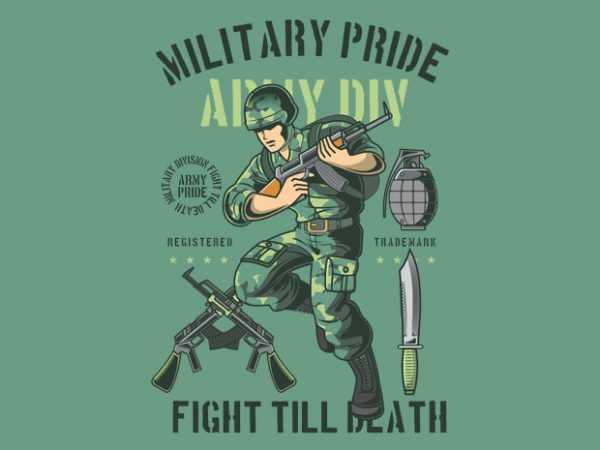 Military pride tshirt design vector