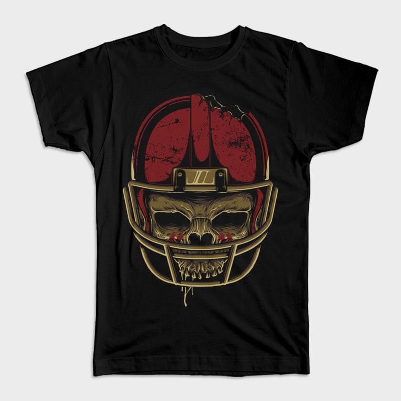 American Football Skull t shirt designs for print on demand