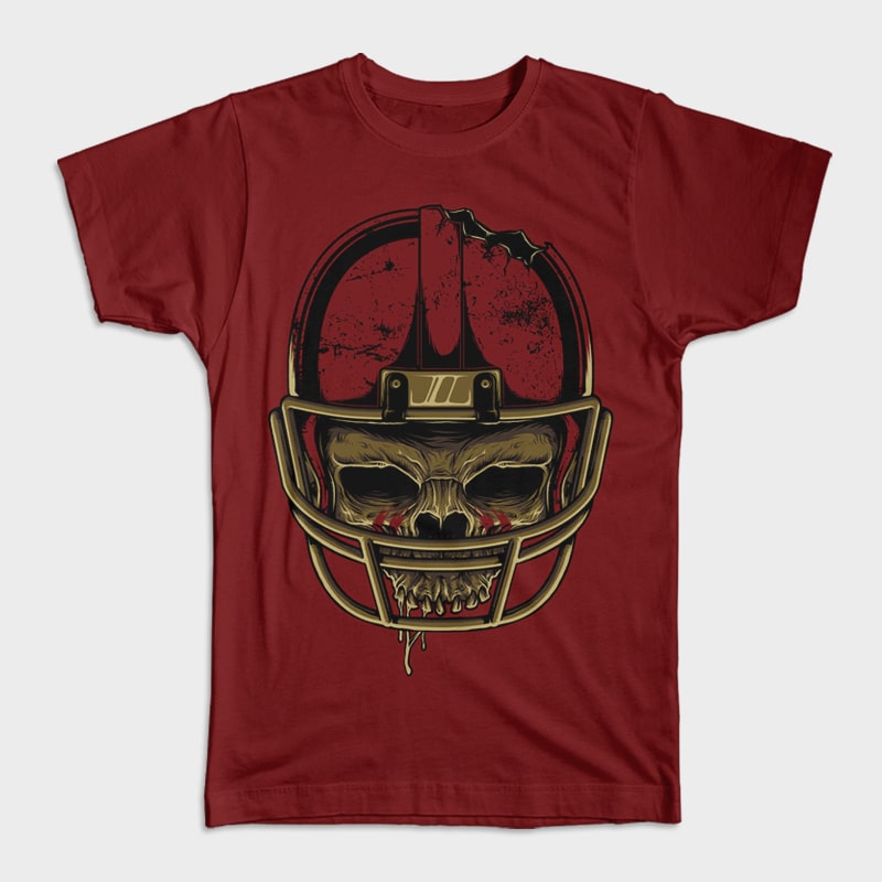 American Football Skull t shirt designs for print on demand