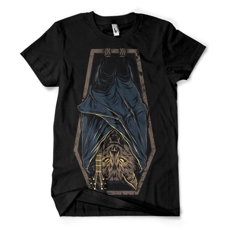 Bat Music t shirt design png