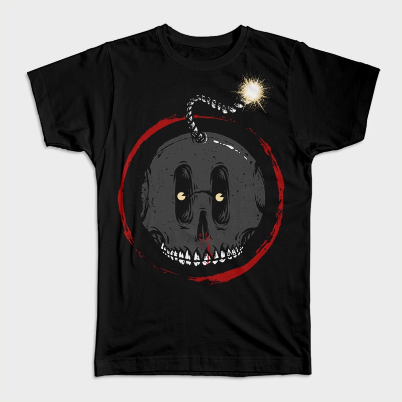 Boomberskull t shirt design graphic