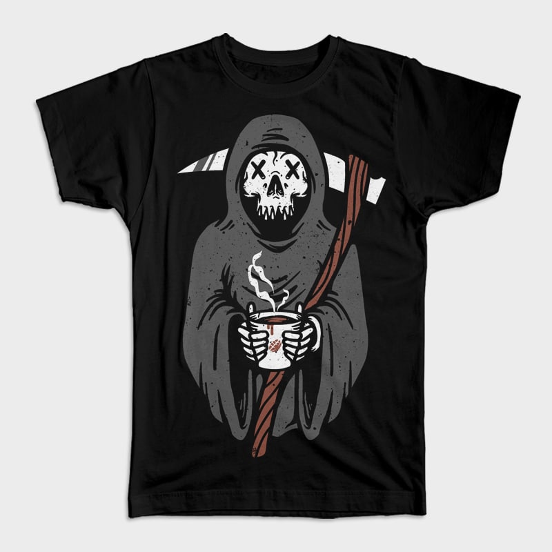 Coffee Reaper tshirt design for merch by amazon