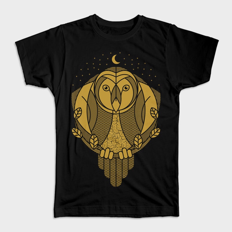 Owl Night t shirt designs for merch teespring and printful