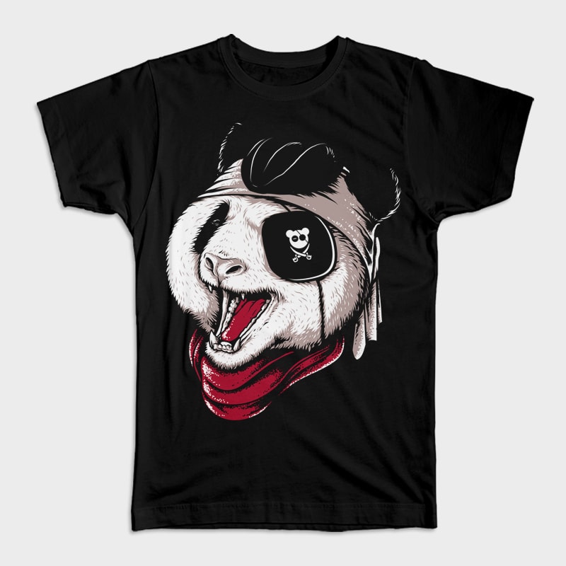 Panda Pirate t shirt designs for sale
